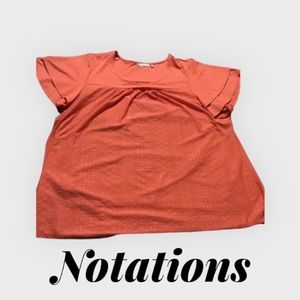 Notations Women’s Plus Size  Coral Pink Blouse Scoop Neck 3X